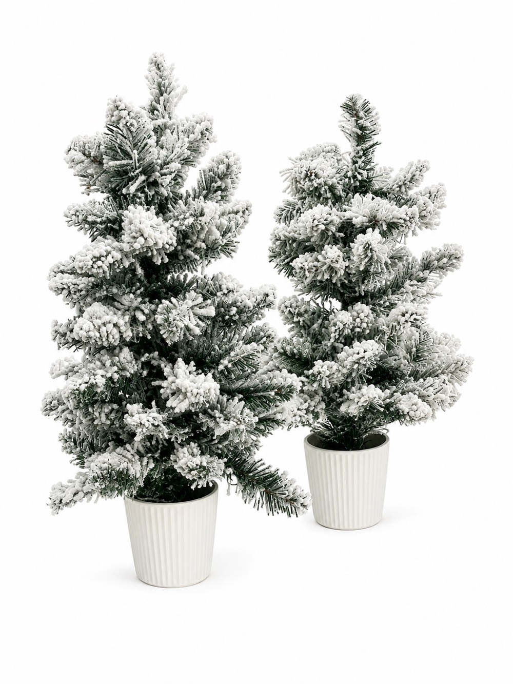Flocked Potted Holiday Pine Tree - White Snow Effect